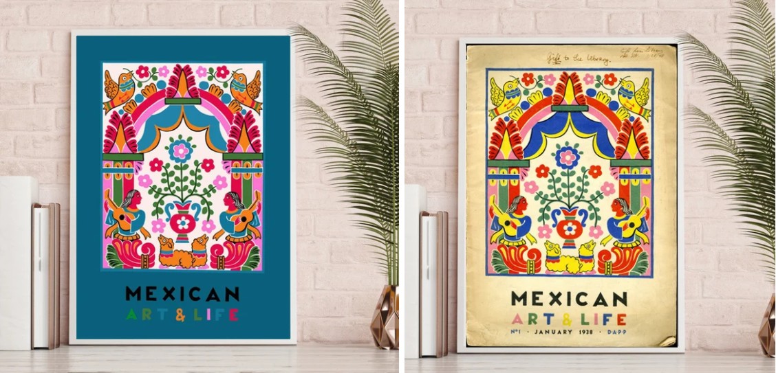 affiches colorées art Mexicain art et life